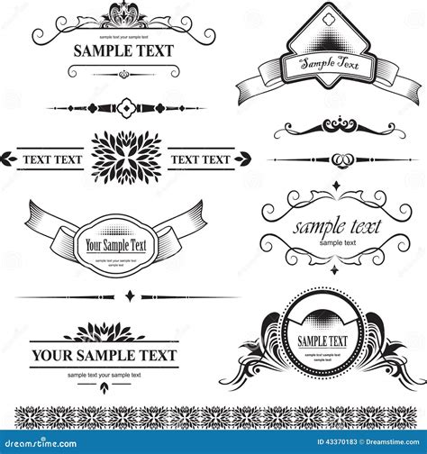 Decorative Elements Retro Vintage Style Stock Vector Illustration