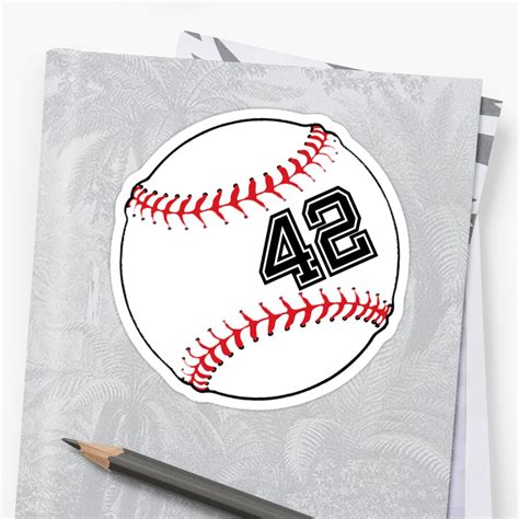 Baseball Player Jersey No 42 Back Number 42 Ball Sport Sticker T