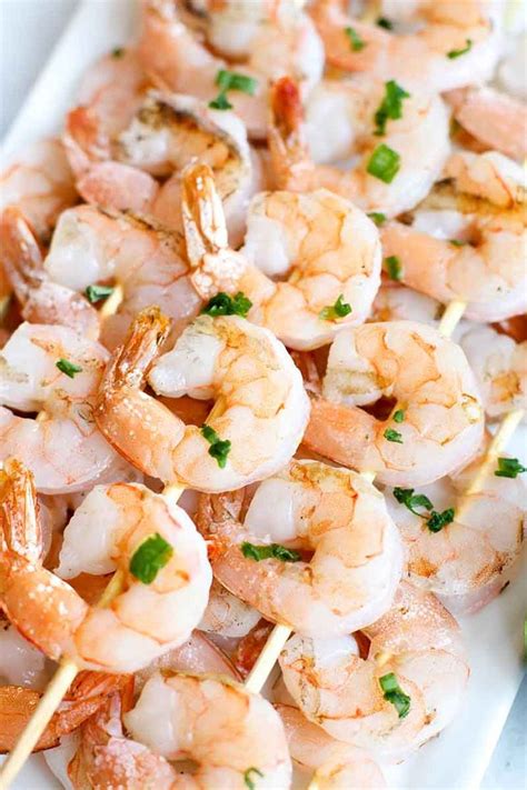 Best of all, shrimp is high in protein and low in calories! Grilled Shrimp Skewers with Creamy Chili Sauce | Recipe | Cooking recipes, Grilled shrimp ...