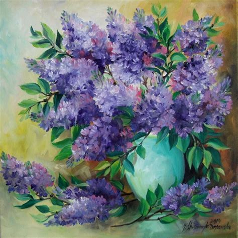 Lilacs Impression Fine Original Oil Painting Europe Artist Still Life