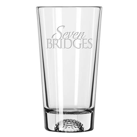 Promotional Libbey 16 Oz Golf Ball Bottom Pint Glass Etched