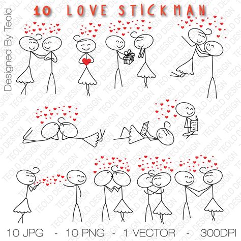 Stick Figure Clipart Clip Art Love Stick People By Teolddesign Couples Doodles Doodle People