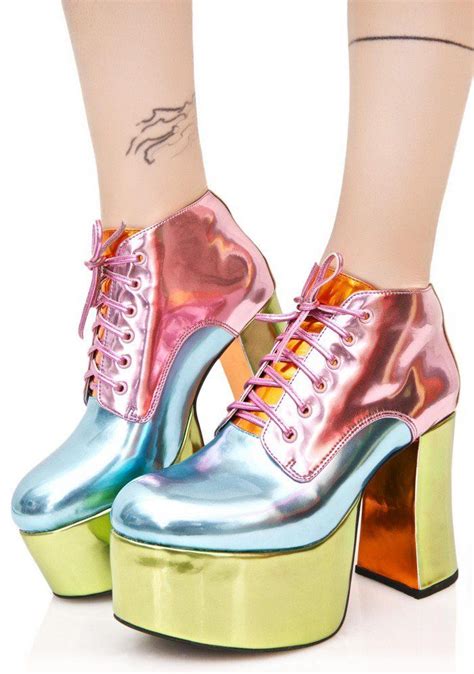 Pastel Playhaus Platforms Rainbow Shoes Metallic Shoes Pastel Shoes