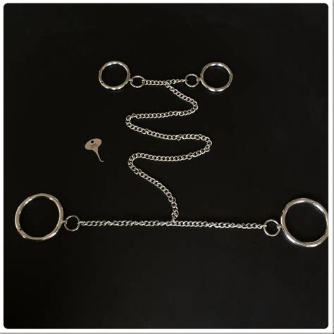 adult games slave bdsm bondage stainless steel hand ankle cuffs chain leg irons handcuffs sex