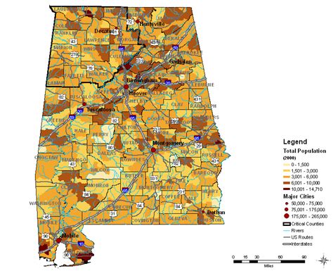 Population Distribution For The State Of Alabama Download Scientific