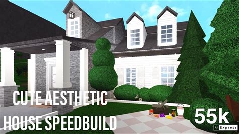 Bloxburg 55k Aesthetic Home Speedbuild Youtube