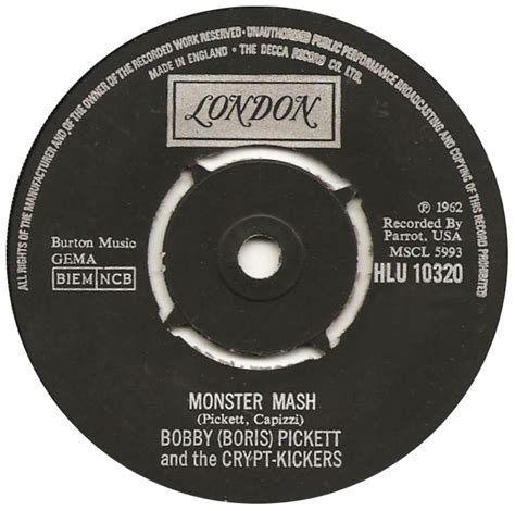 Bobby Boris Pickett And The Crypt Kickers ‎ Monster Mash 7 Vinyl