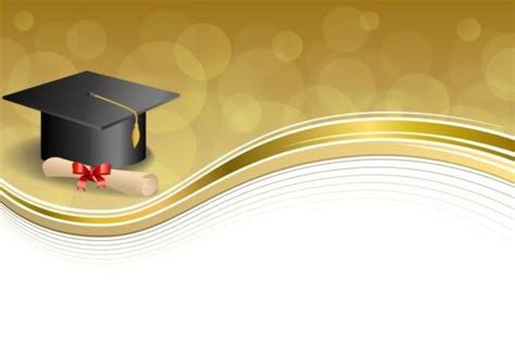 Graduation Cap With Diploma And Golden Abstract Background 07 Fondos