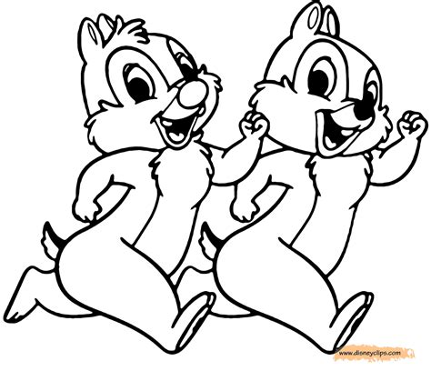 Dale And Chip Running Coloring Pages Chip And Dale Rescue Rangers