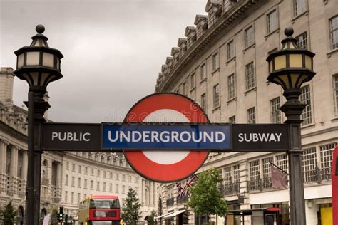 Editorial London Underground Sign Piccadilly Historic Buildings