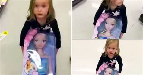 Lets Just Go Frozen Superfan Filmed By Dad Wanting To Steal Elsa Doll World News Mirror Online