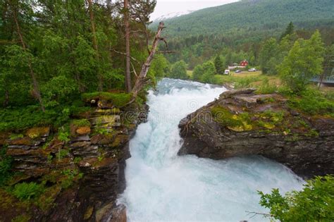 Waterfalls And Beautiful Mountain Rivers Of Norway Stock Photo Image