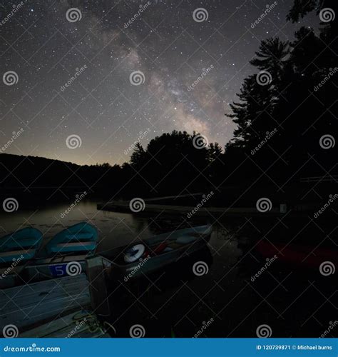 Milky Way From A Boat Dock Stock Image Image Of Boat 120739871