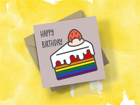 Custom Lgbt Pride Flag Birthday Card Lgbtq Birthday Card Etsy