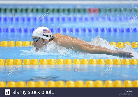 Michael Phelps Of The United States Swims During The Heats For The Mens 400m Individual Medley