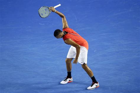 Australian tennis player nick kyrgios had a costly outburst on wednesday night at the cincinnati masters that involved him destroying two tennis rackets in the locker room. Nick Kyrgios throws his racquet: 2016 Australian Open ...