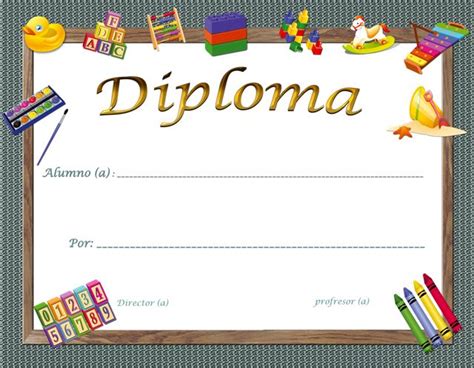 2 Plantillas De Diplomas Para Parvularia Y Kindergarten Gratis