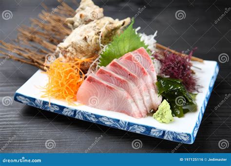 Fresh Greater Amberjack Sashimi Plate Stock Photo Image Of Sashimi