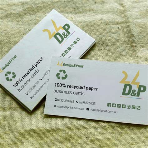 Budget Recycled Paper Business Cards Printing Melbourne 100 Recycled