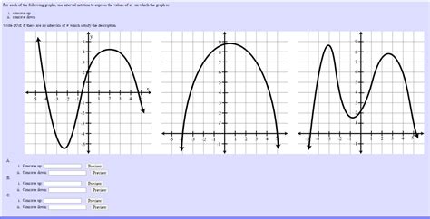 Solve and write interval notation for the solution set. For Each Of The Following Graphs Use Interval Nota ...