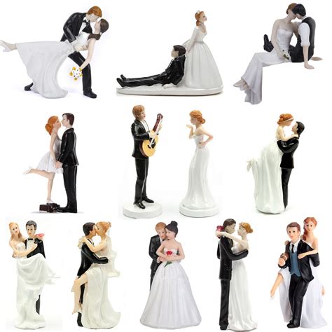Romantic Funny Wedding Cake Topper Figure Bride Groom Couple Bridal