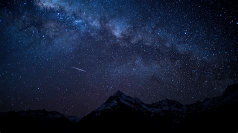 Download 1920x1080 Wallpaper Starry Sky Night Mountains