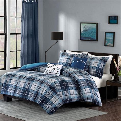 Intelligent Design Dexter 5 Piece Blue Fullqueen Comforter Set Id10