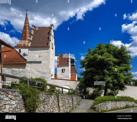 Historic Fortified Church Of The Village Kinding Stock Photo Alamy