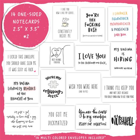 14 Little Mini Love Notes And Envelopes Sexy Love Notes Naughty Love Notes For Him 2 In A