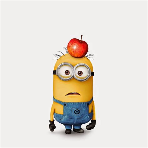Just A Confused Minion With An Apple On His Head Wallpaper De Minion
