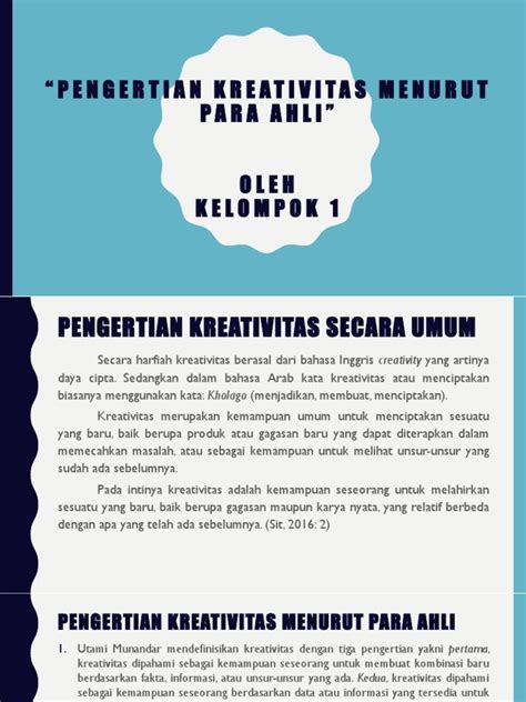 Semoga bermanfaat dan bisa menambah wawasan. Pengertian Kreativitas Menurut Para Ahli