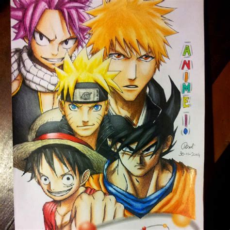 Goku Luffy Naruto And Ichigo Drawing Images And Photos Finder
