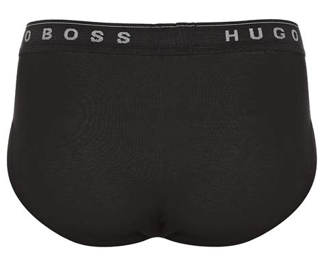 Hugo Boss Mens Pure Cotton Fine Rib Traditional Briefs 5 Pack Black