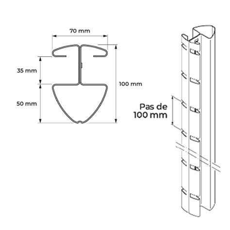 Poteau en acier plastifié à sceller Axis Design pour clôtures en