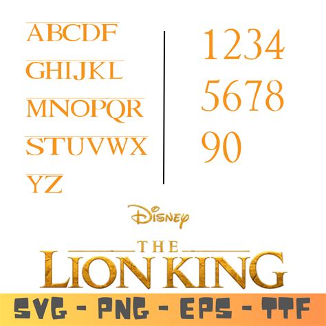 Lion King Fonts Svg Png Ttf Eps Disney Font Characte Inspire
