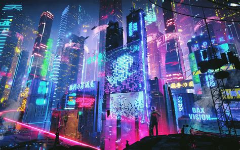 Neon City 2560x1600 Wallpaper