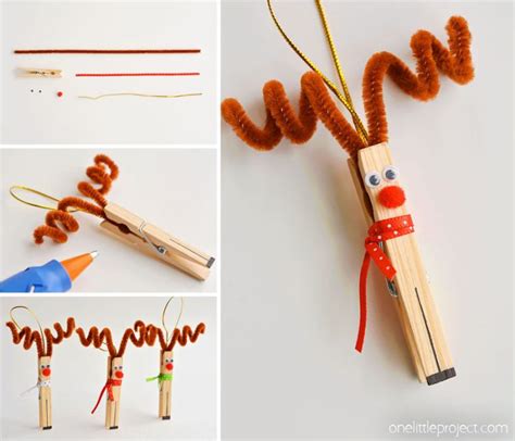 Clothespin Reindeer Christmas Ornaments Easy Rudolph Craft