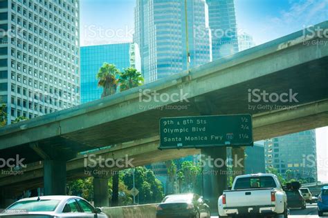 Traffic In World Famous Downtown Los Angeles Stock Photo Download