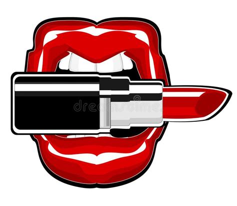 Lipstick In Mouth Stock Vector Illustration Of Glossy 84963464