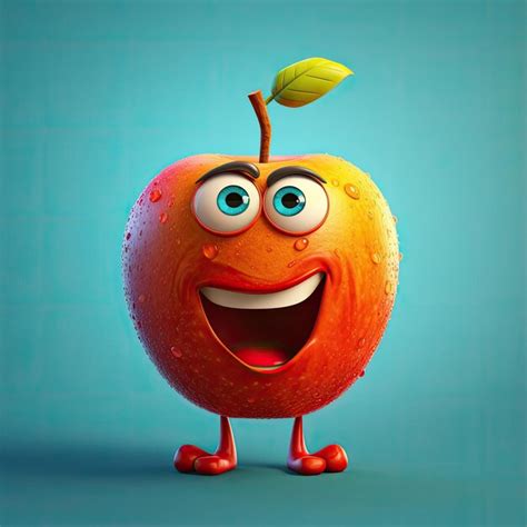 Premium Ai Image 3d Illustration Of Apple Character That Is Drawn In Cartoon Style Ai Generated