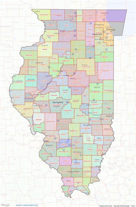 Il County Map With Cities High Castle Map