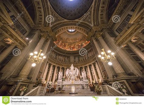 Interiors And Details Of La Madeleine Church Paris France Editorial