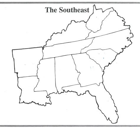 Blank Map Southeast States