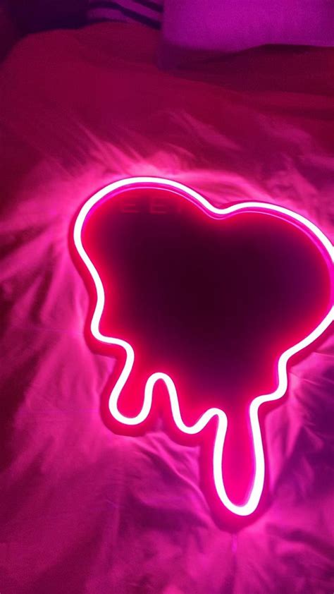 Melting Heart LED Neon Sign Video Video Neon Signs Neon Wall Art Purple Aesthetic