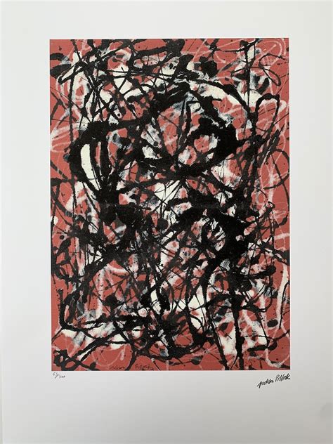 Jackson Pollock Free Form 1946 Lithography Certificate Signed Top