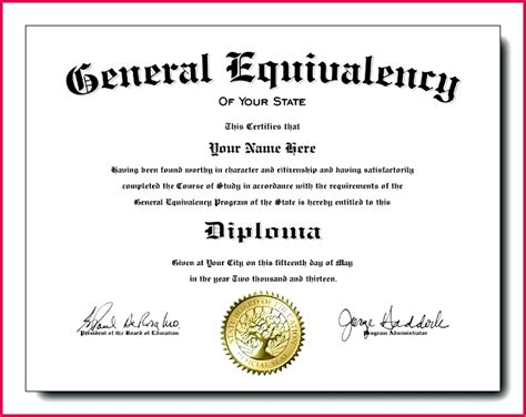 Blank Printable Ged Certificate Customize And Print