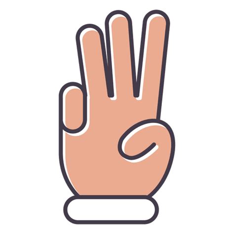 Mão Mostrando Três Dedos Baixar Pngsvg Transparente