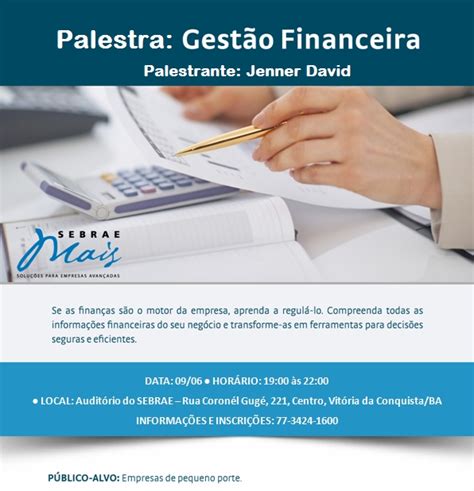 Sebrae Realiza Palestra Sobre Gestão Financeira Cdl Vitoria Da