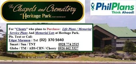 Heritage Park Funeral Life Plans Memorial Lots Taguig City Taguig City