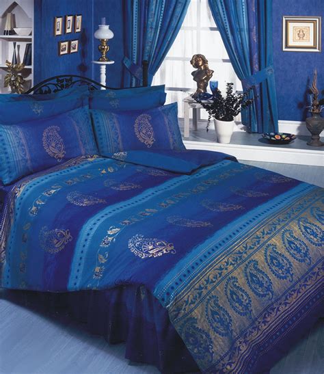 Flat pack bedroom furniture, high gloss, solid wood, massive choice. Asian / Indian 'Kashmir' Navy Blue / Purple / Gold, King ...